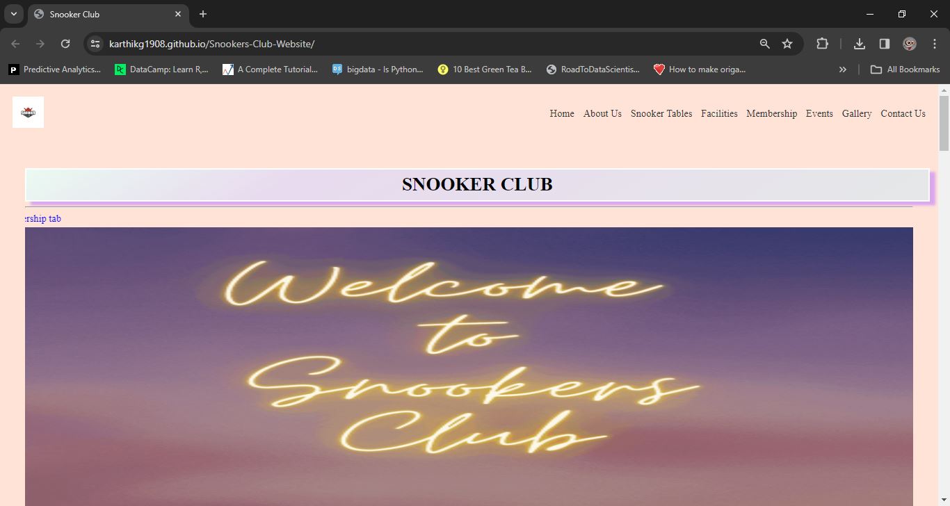 Snookers Club Website