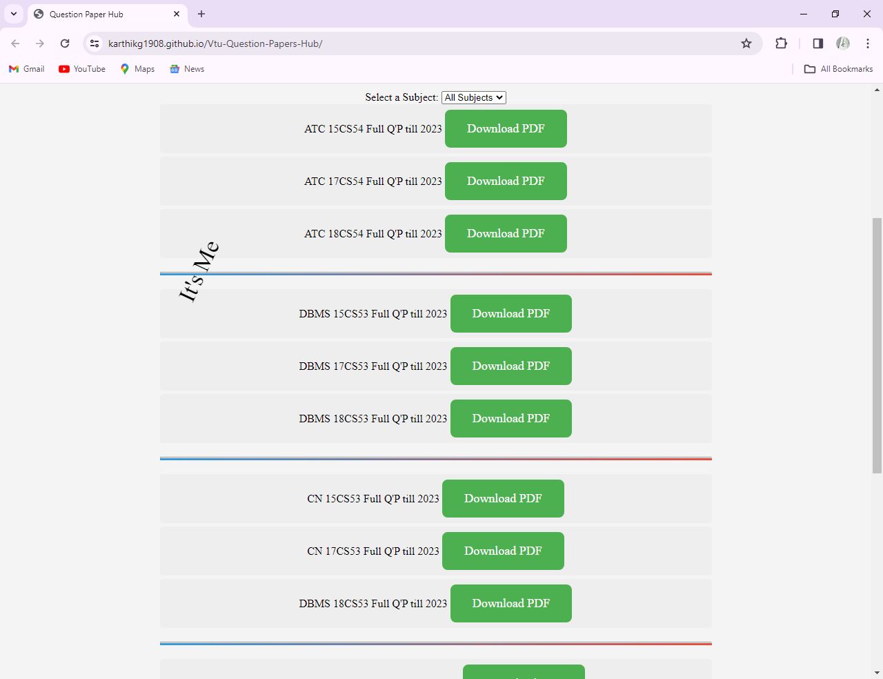 Question-Papers-Hub Website